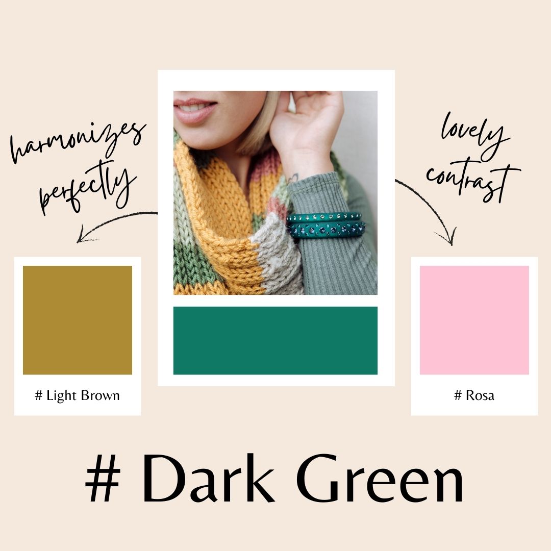 Farbberatung, um Coloristers Schmuck mit passenden Farben zu kombinieren. Color advice to combine Colorister's jewelry with matching colors.