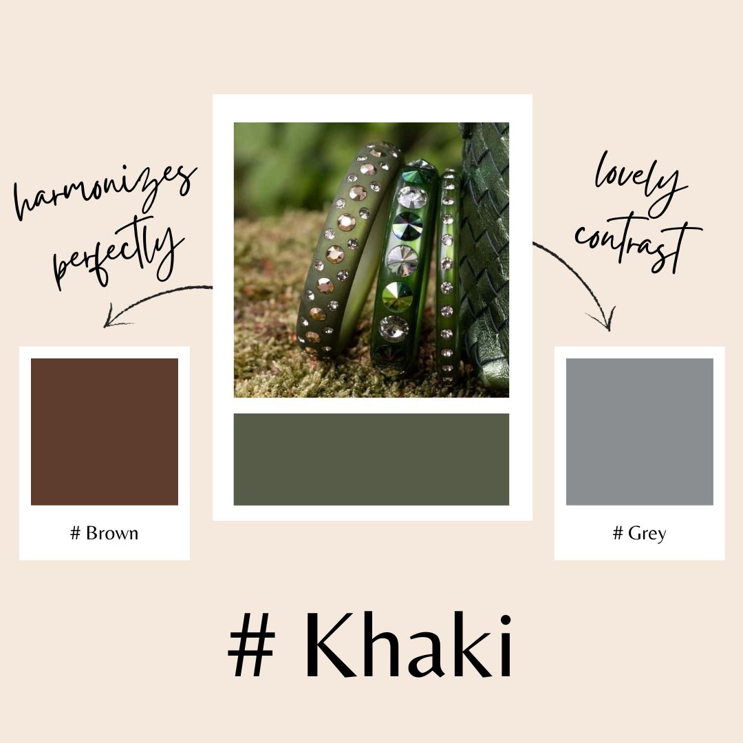 Classico Armreif Sassari in Khaki mit Schwarz