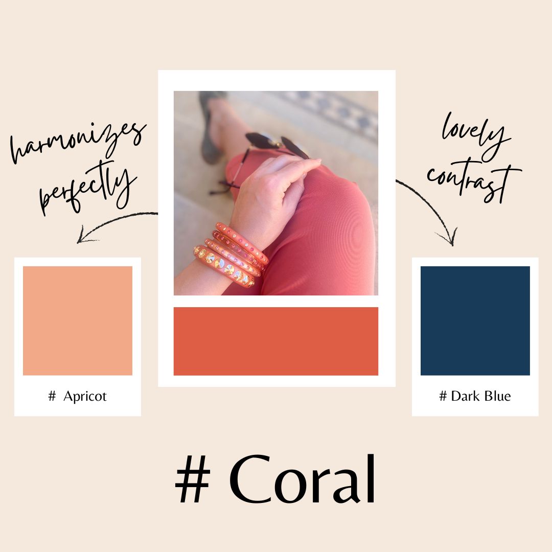 Farbberatung, um Coloristers Schmuck mit passenden Farben zu kombinieren. Color advice to combine Colorister's jewelry with matching colors.