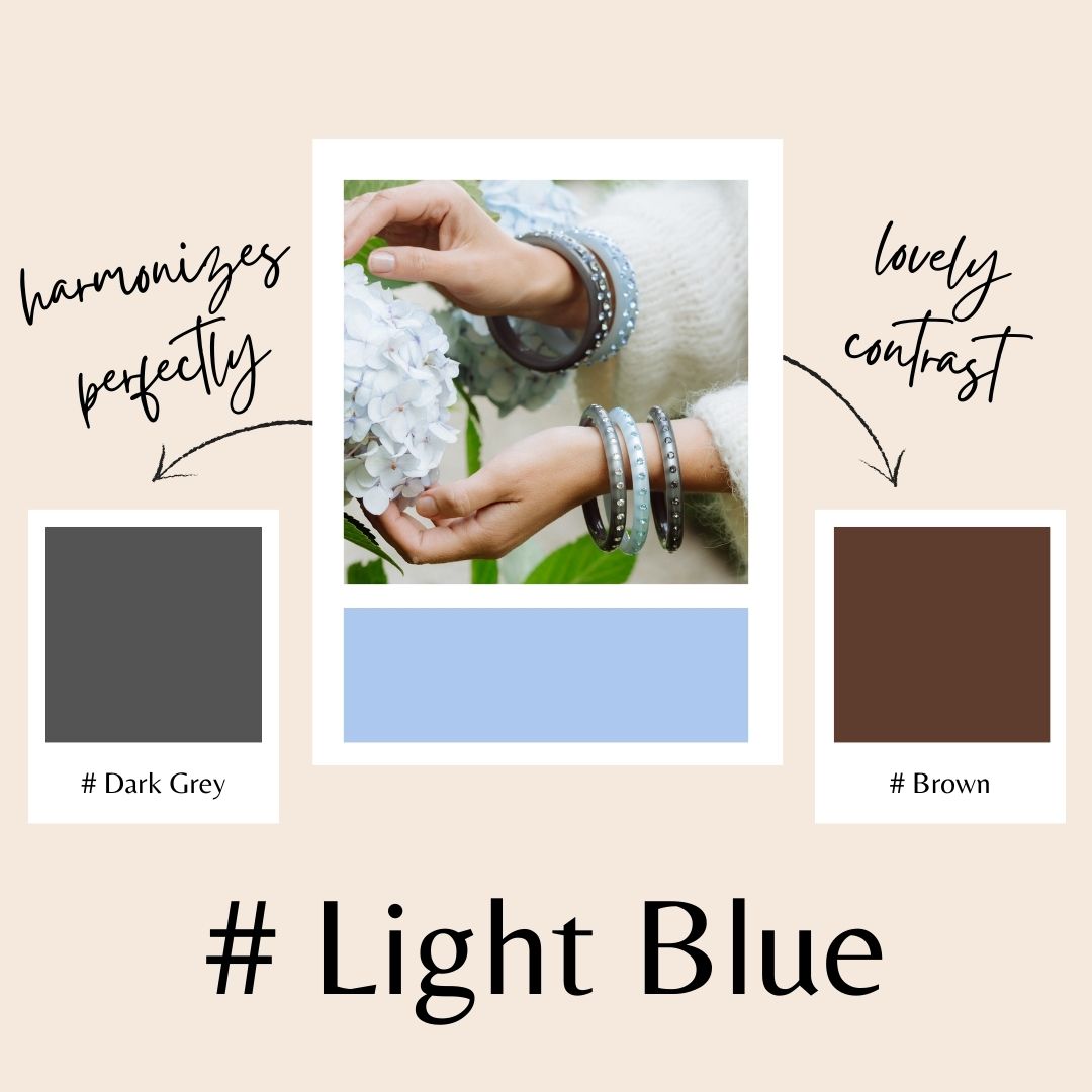 Schmuckset Bari Piccolo in hellem Blau - glänzend