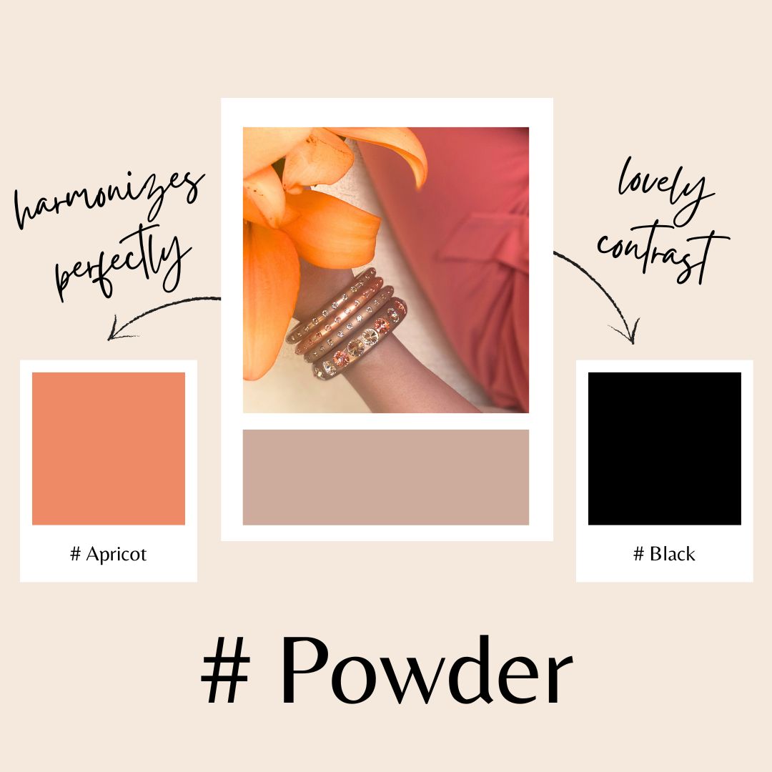 Farbberatung, um Coloristers Schmuck mit passenden Farben zu kombinieren. Color advice to combine Colorister's jewelry with matching colors.