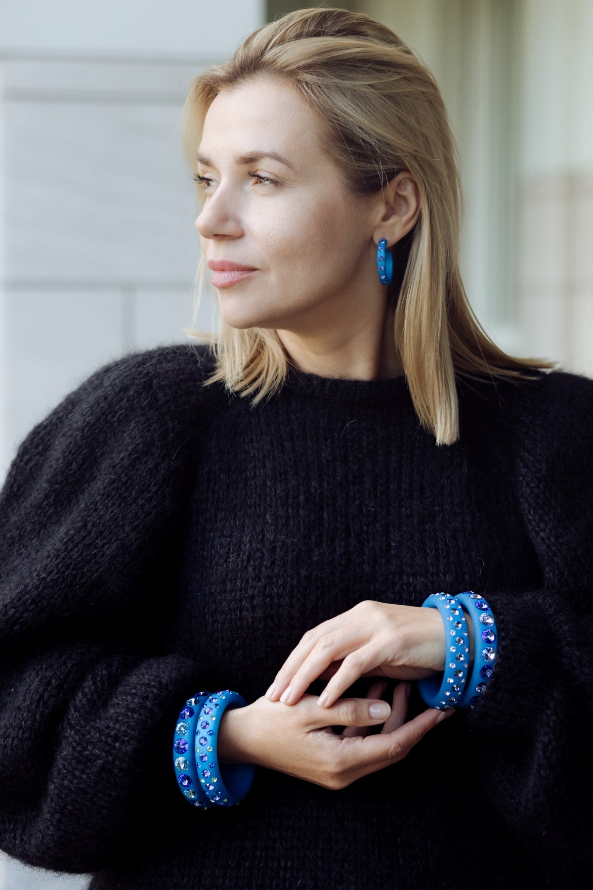 Classico bangle Catania in blue with green accents