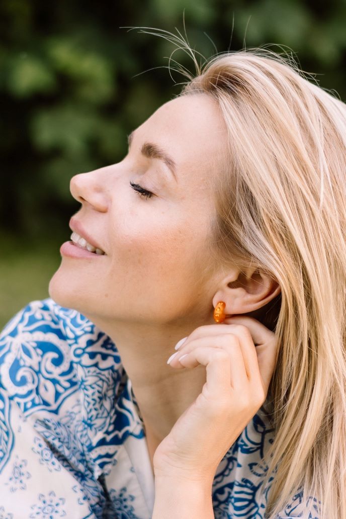 Piccolo hoop earrings Bari in orange
