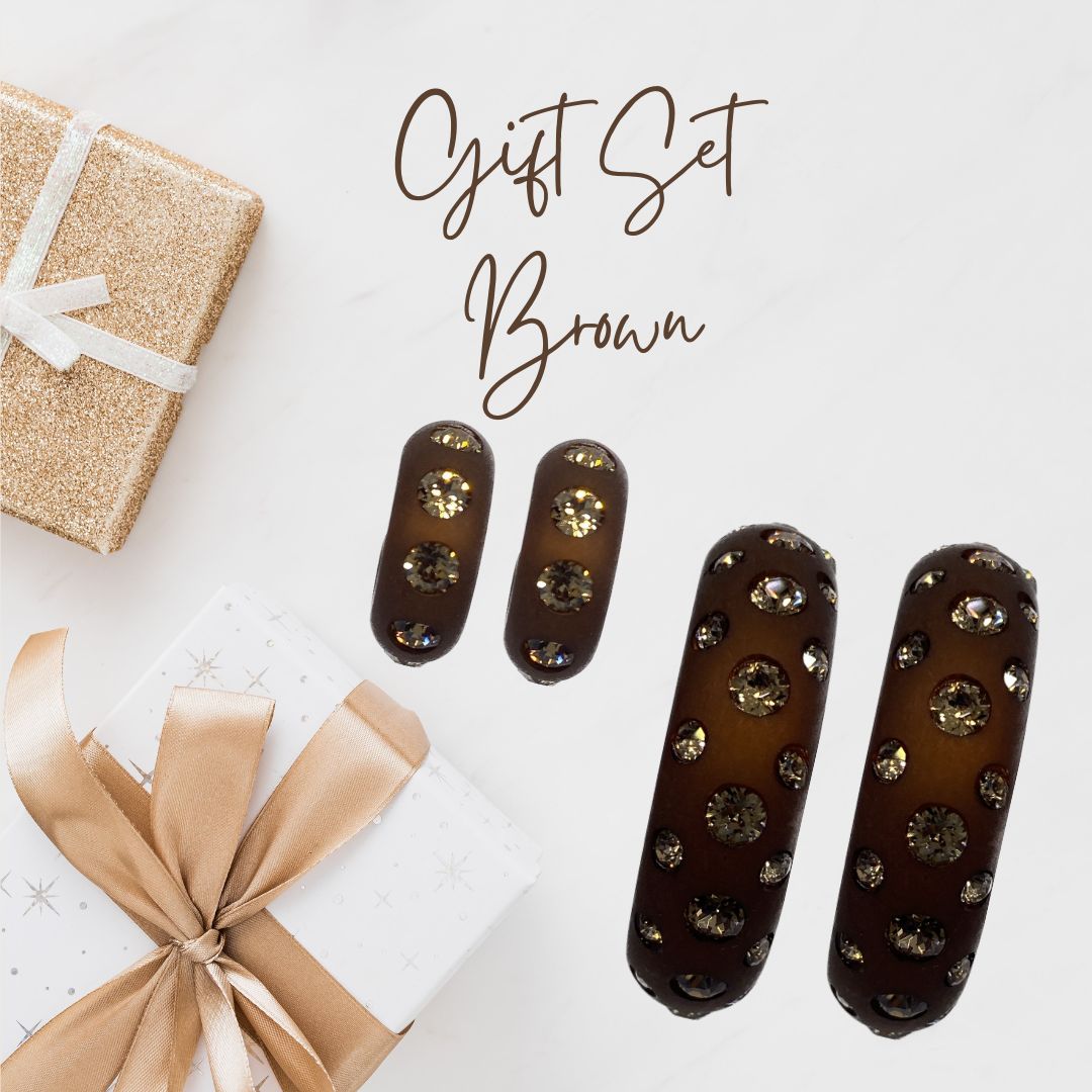 Schmuckset Piccolo & Maxi Ohrringe in Braun