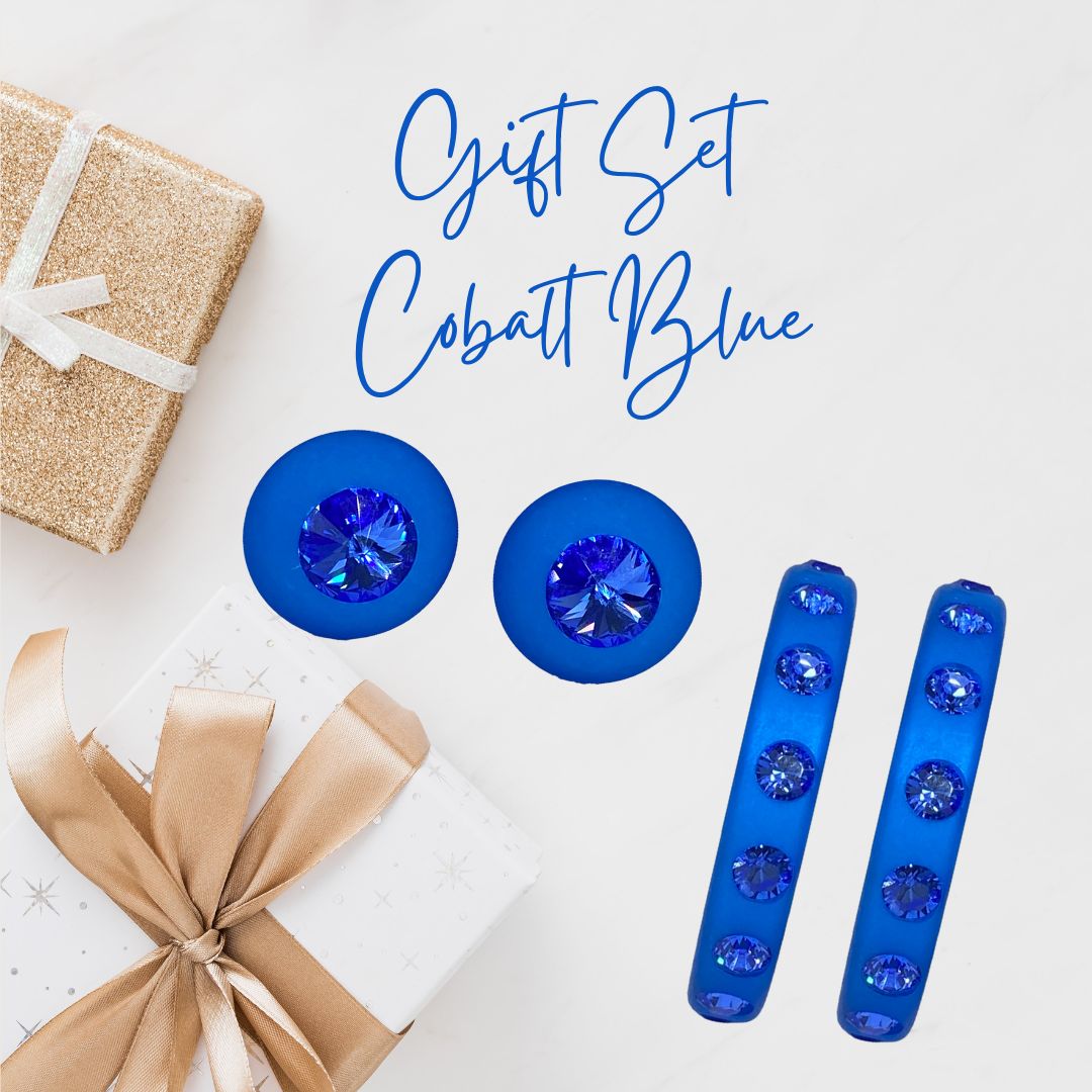 Schmuckset Ohrstecker & Ohrringe in Blau