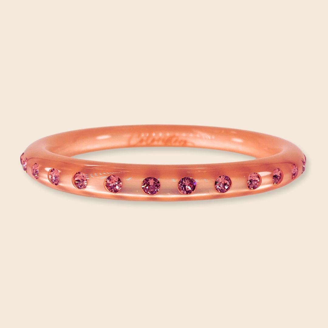 Schmaler Coloristers Armreifen mit Kristallen in Apricot, Narrow Coloristers bangle with crystals in apricot
