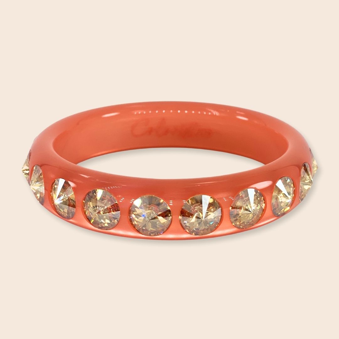 Coloristers Armreifen mit Kristallen in Koralle, Coloristers Bangle with crystals in corale 