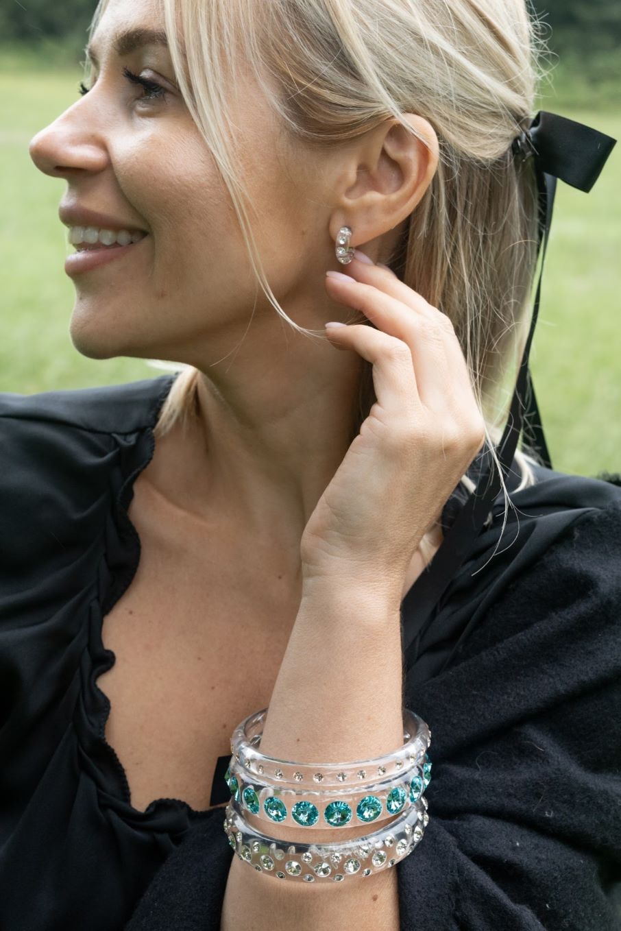 Piccolo Armreif Bari in Transparent mit Champagner