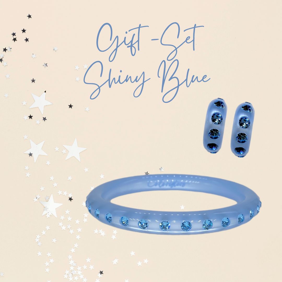 Schmuckset Bari Piccolo in hellem Blau - glänzend