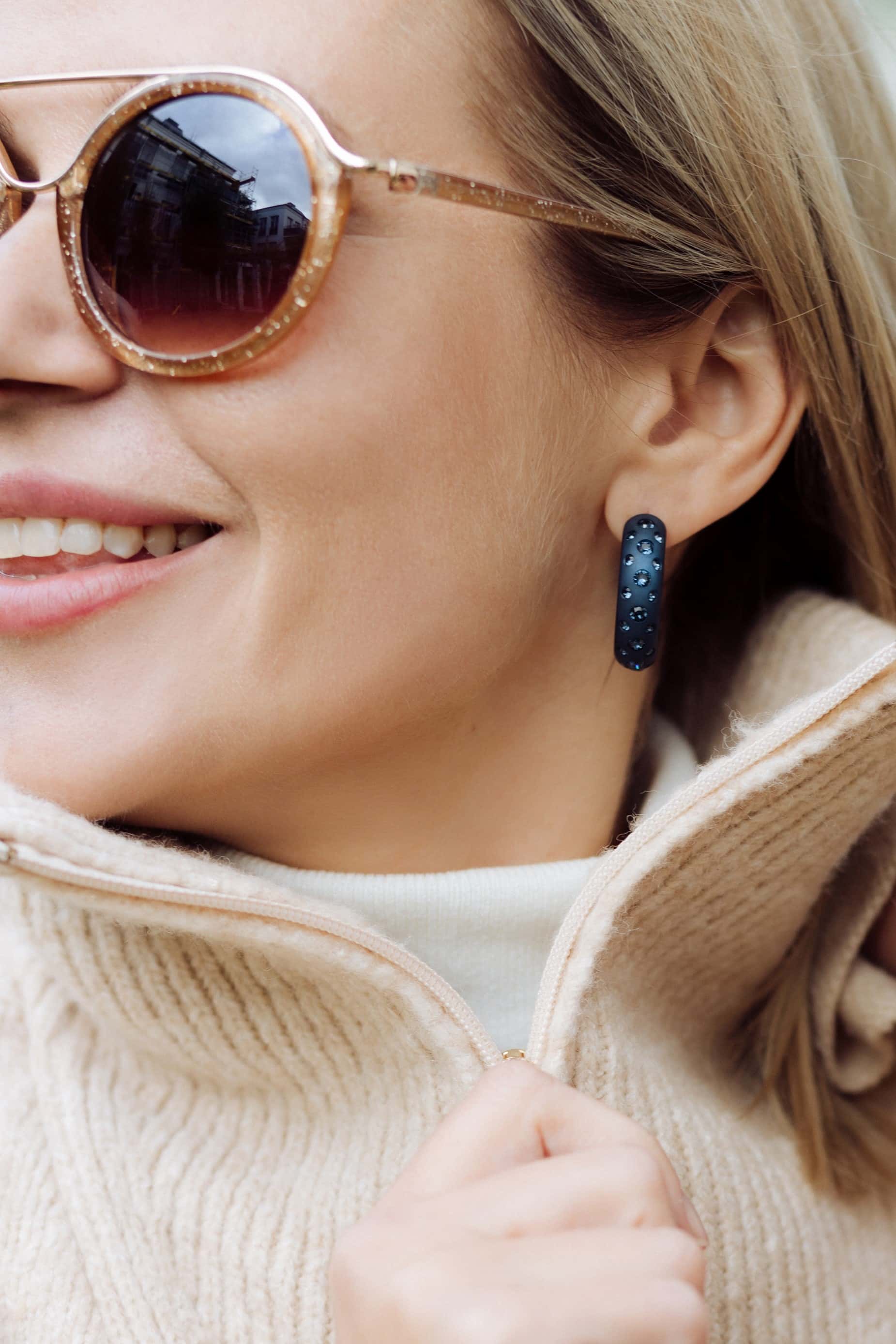 Schmuckset Piccolo & Maxi Ohrringe in dunklem Blau