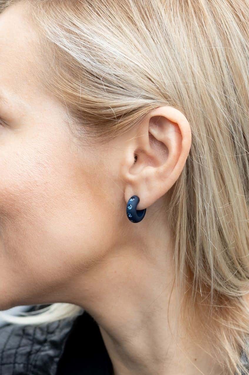 Schmuckset Piccolo & Maxi Ohrringe in dunklem Blau