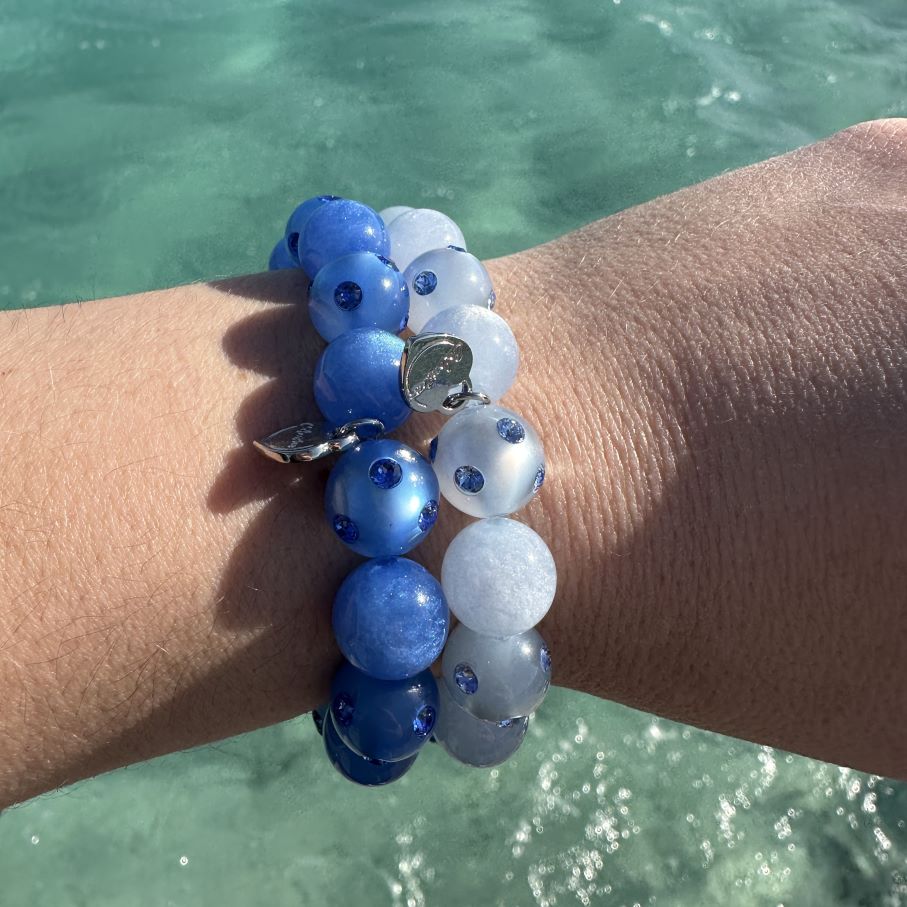 Piccolo Perlenarmband Como in Hellblau