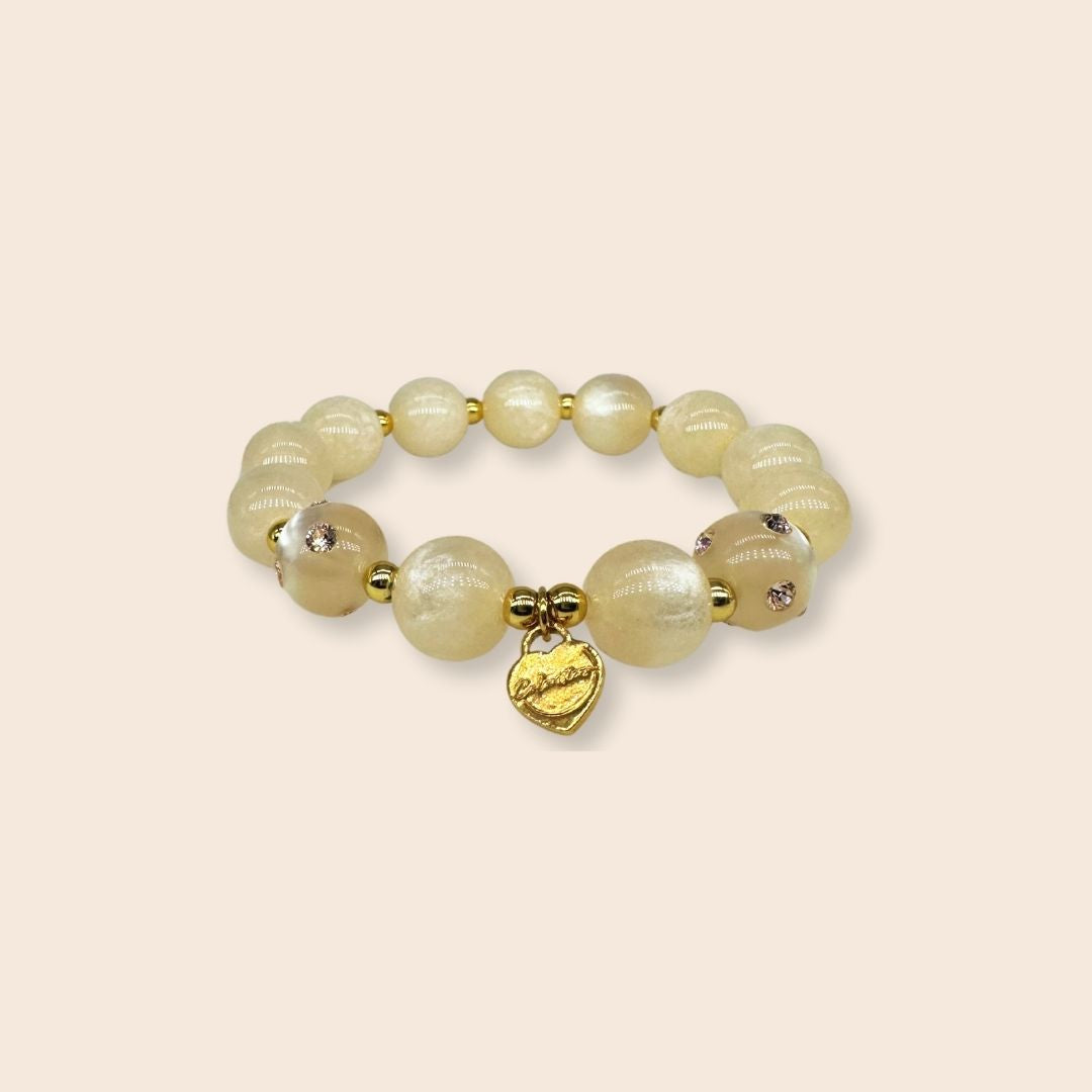 Piccolo Perlenarmband in Champagner & Gold