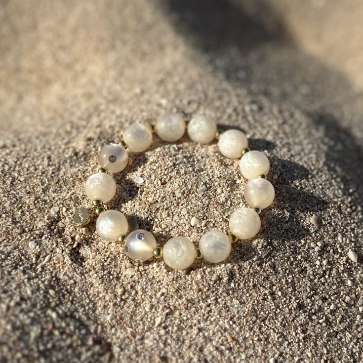 Piccolo Perlenarmband in Champagner & Gold