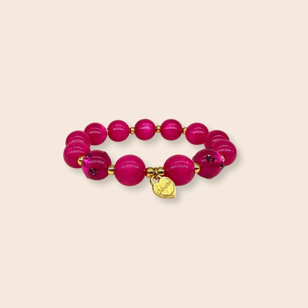 Piccolo Perlenarmband in Pink & Gold
