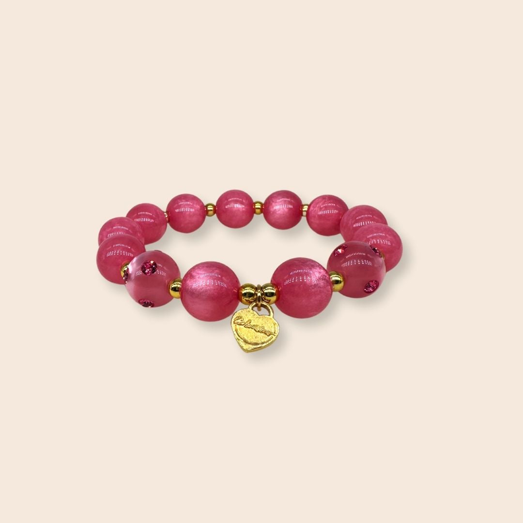 Piccolo Perlenarmband in Rosa & Gold
