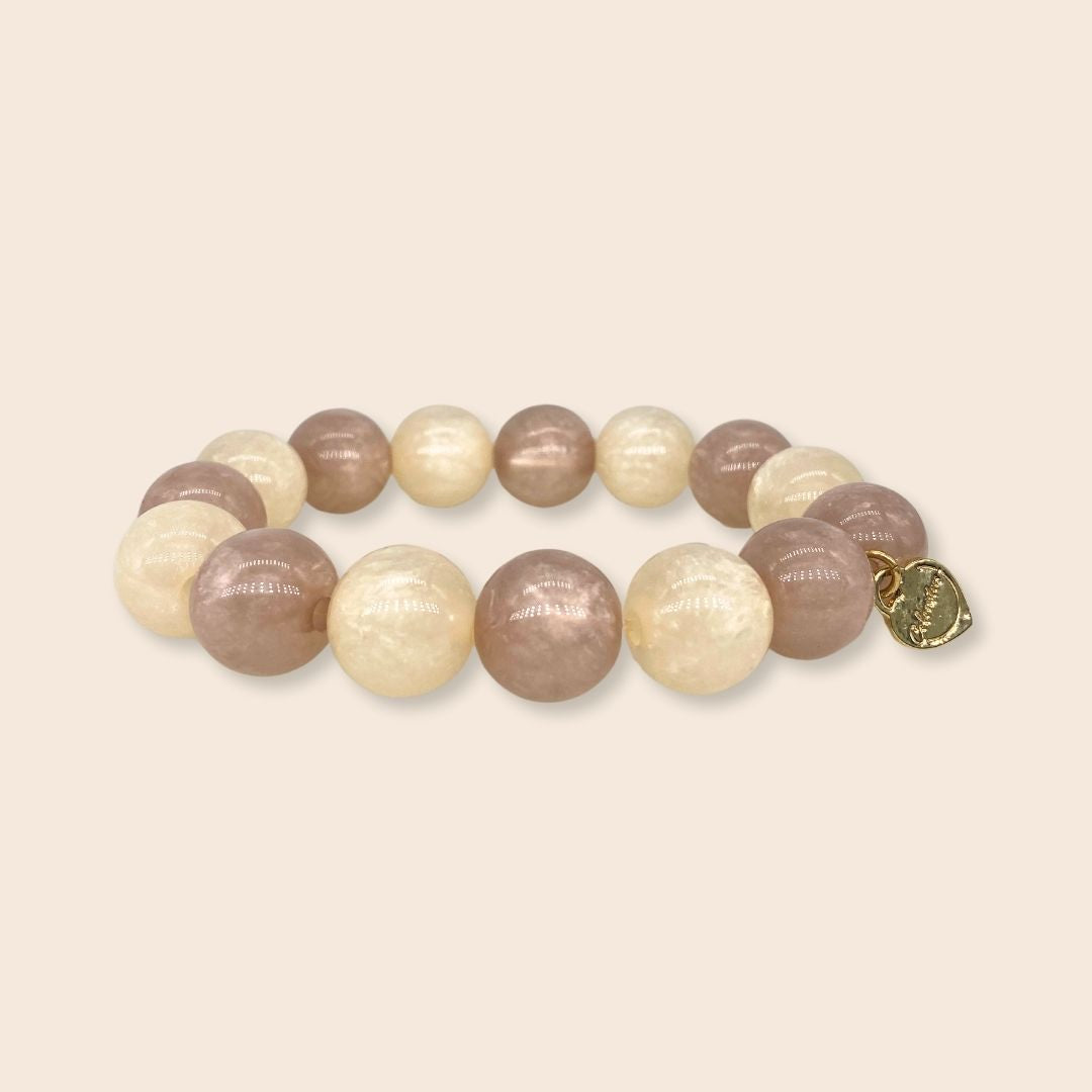 Coloristers Perlenarmband in champagner und Puder, Coloristers Pearl bracelet in champagne and powder