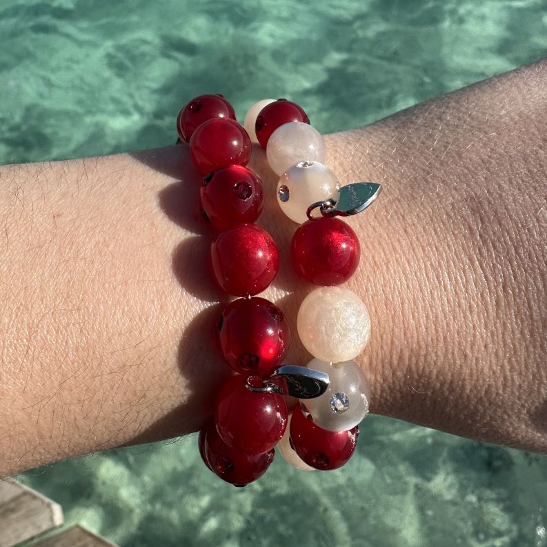 Piccolo Perlenarmband Como in Rot