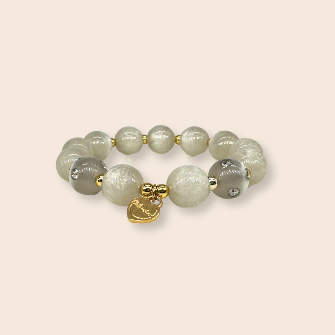 Piccolo Perlenarmband in Silber & Gold