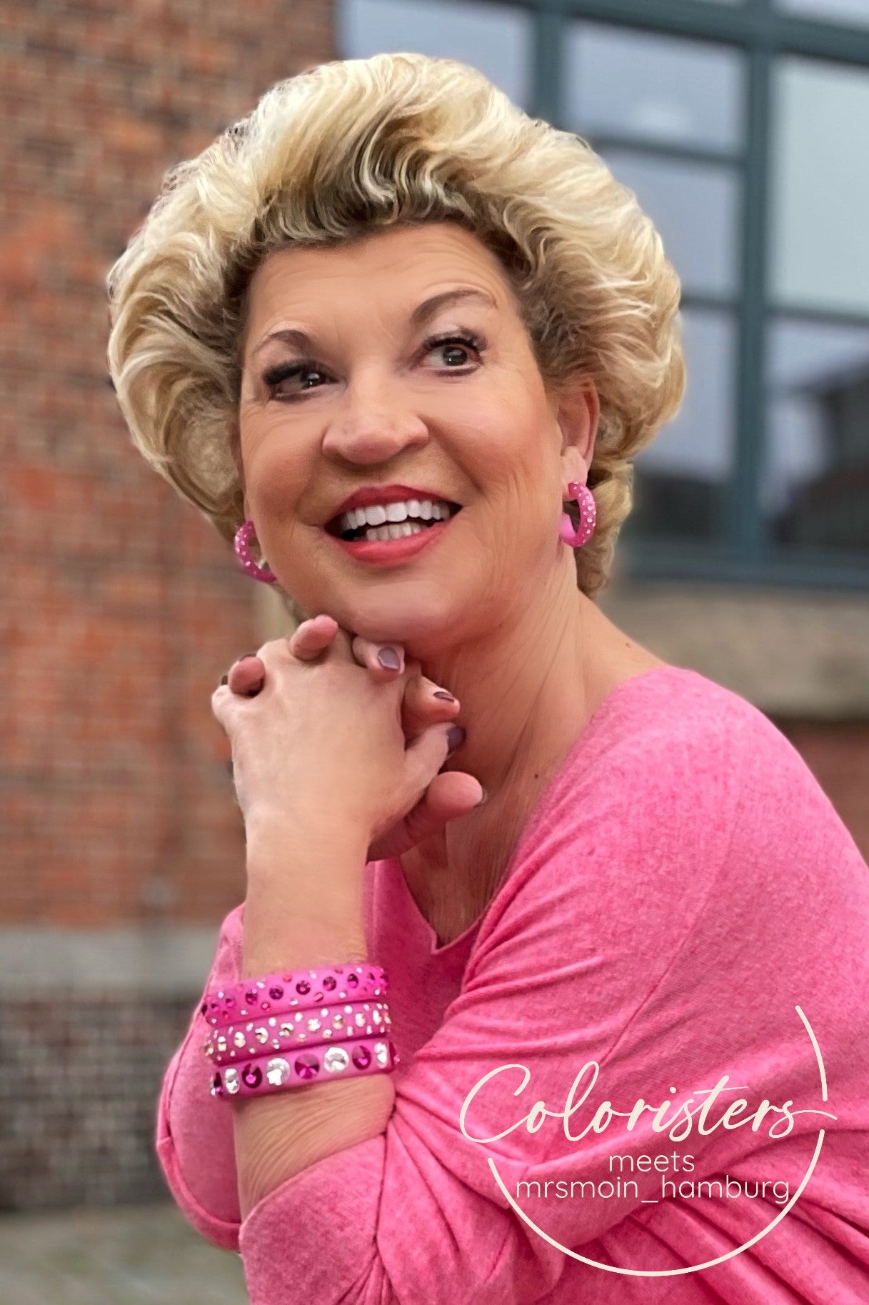 Pink Catania maxi hoop earrings