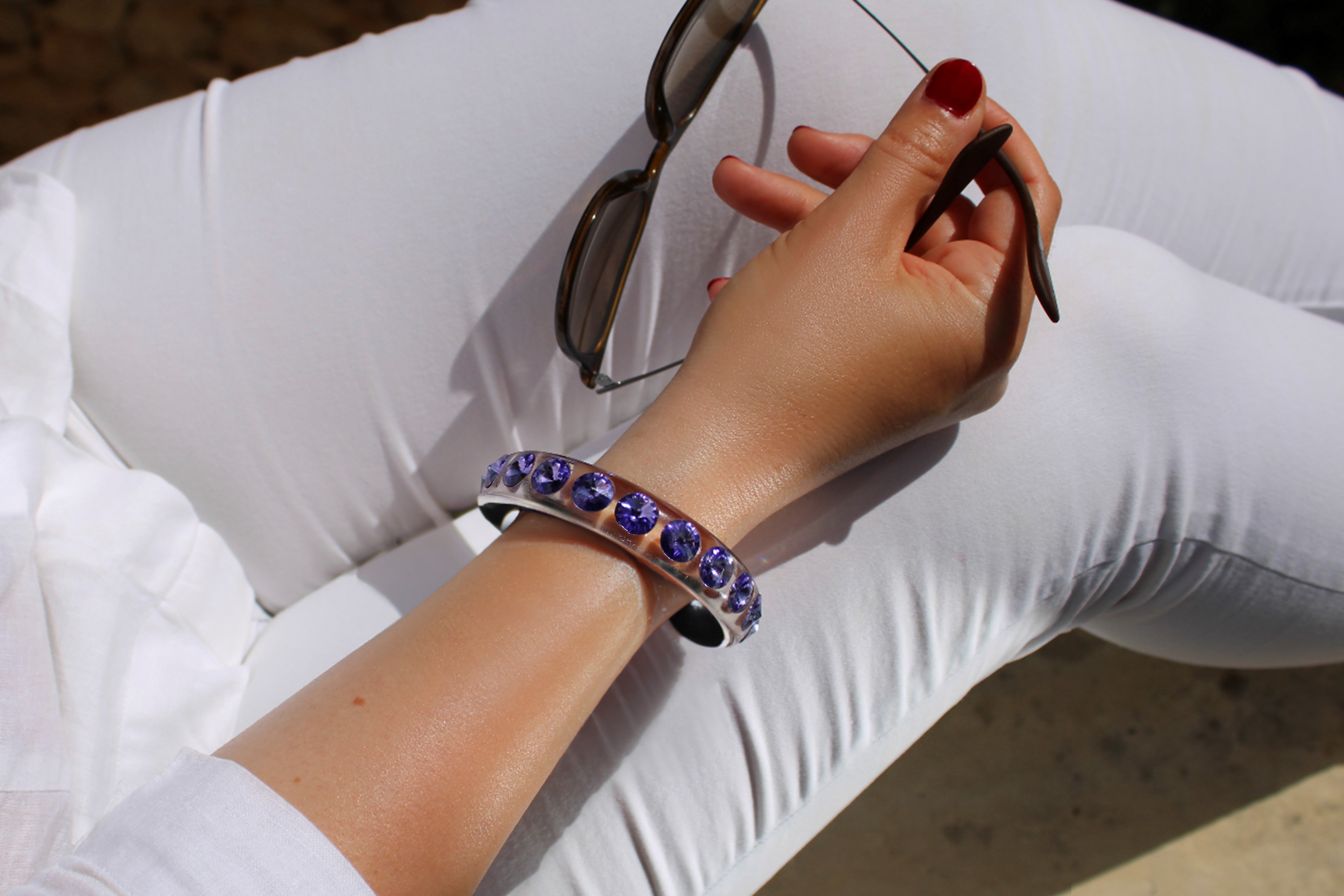 Classico Armreif Sassari in Transparent und Lila