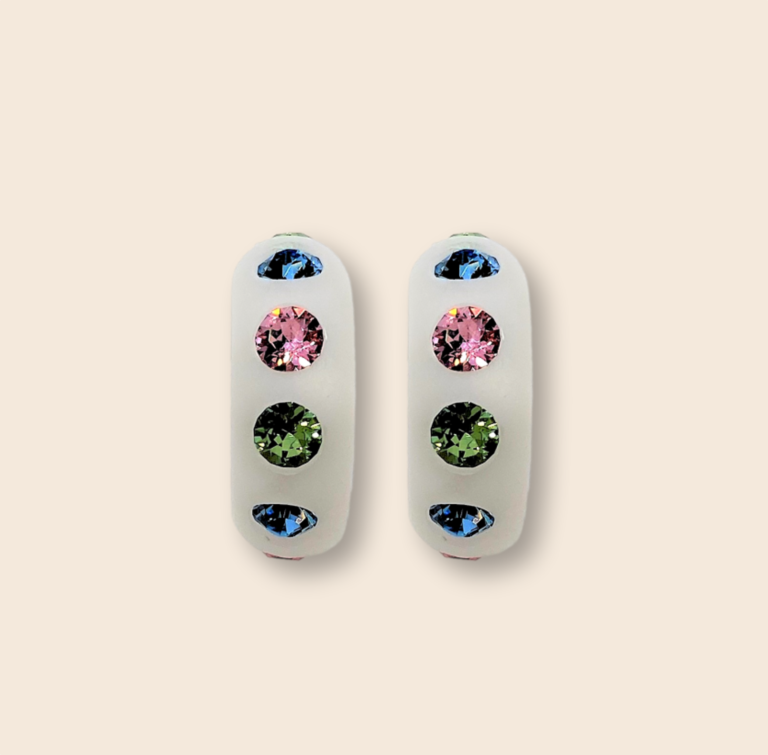 Piccolo Creolen Bari in Weiß und Pastell