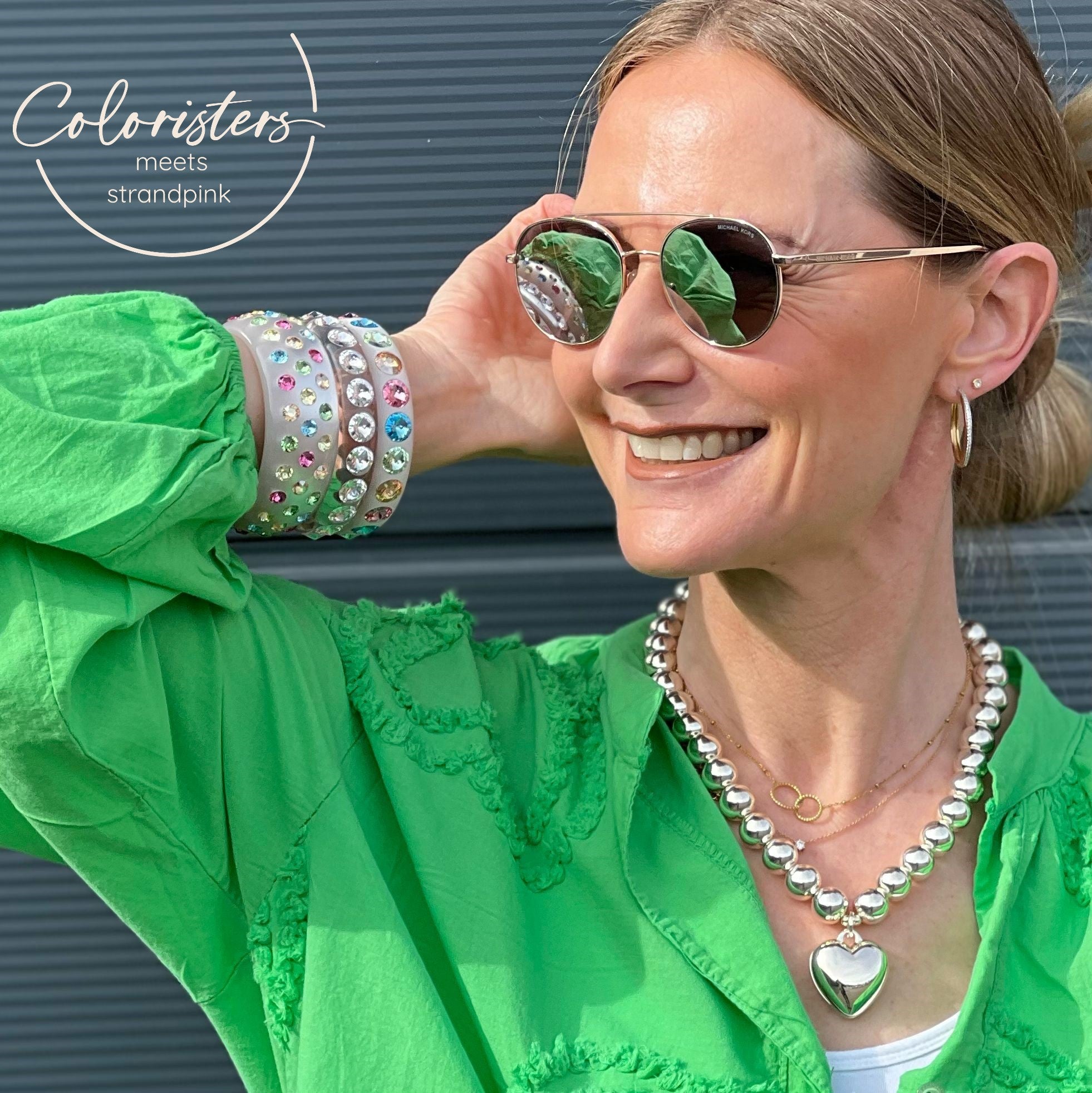 Maxi Armreif Bari in Weiß und Pastell