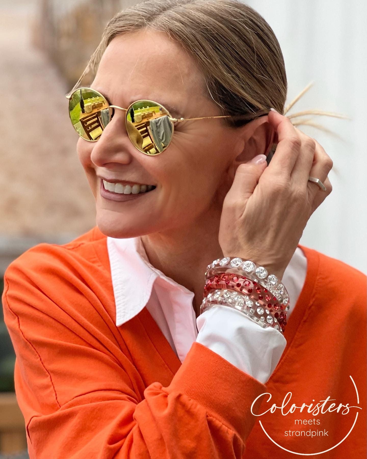 Transparenter Classico Armreif Catania in Koralle