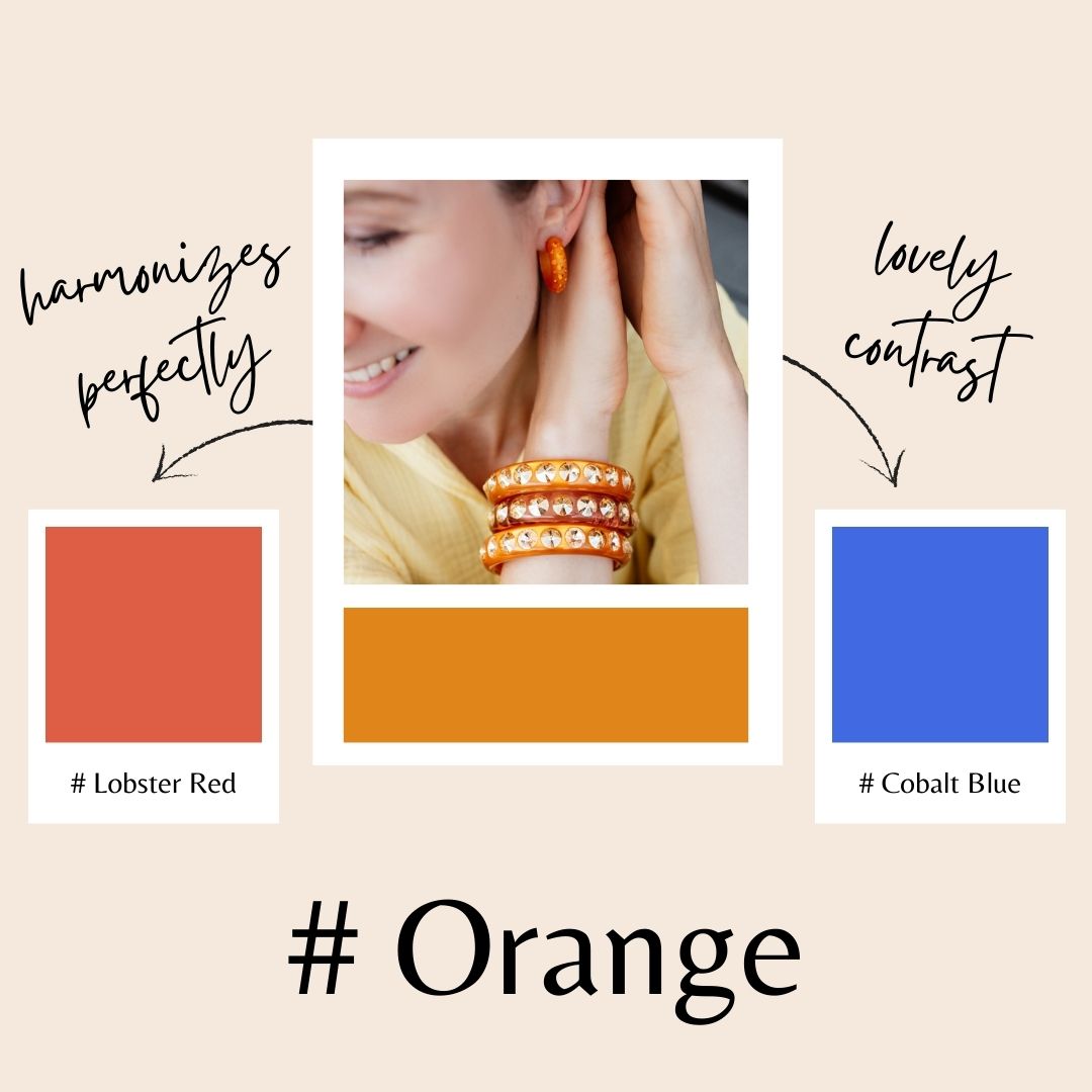 Farbberatung, um Coloristers Schmuck mit passenden Farben zu kombinieren. Color advice to combine Colorister's jewelry with matching colors.
