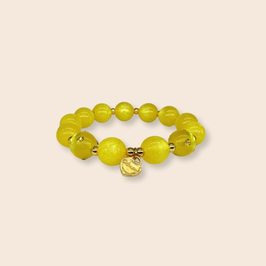 Piccolo Perlenarmband in Gelb & Gold