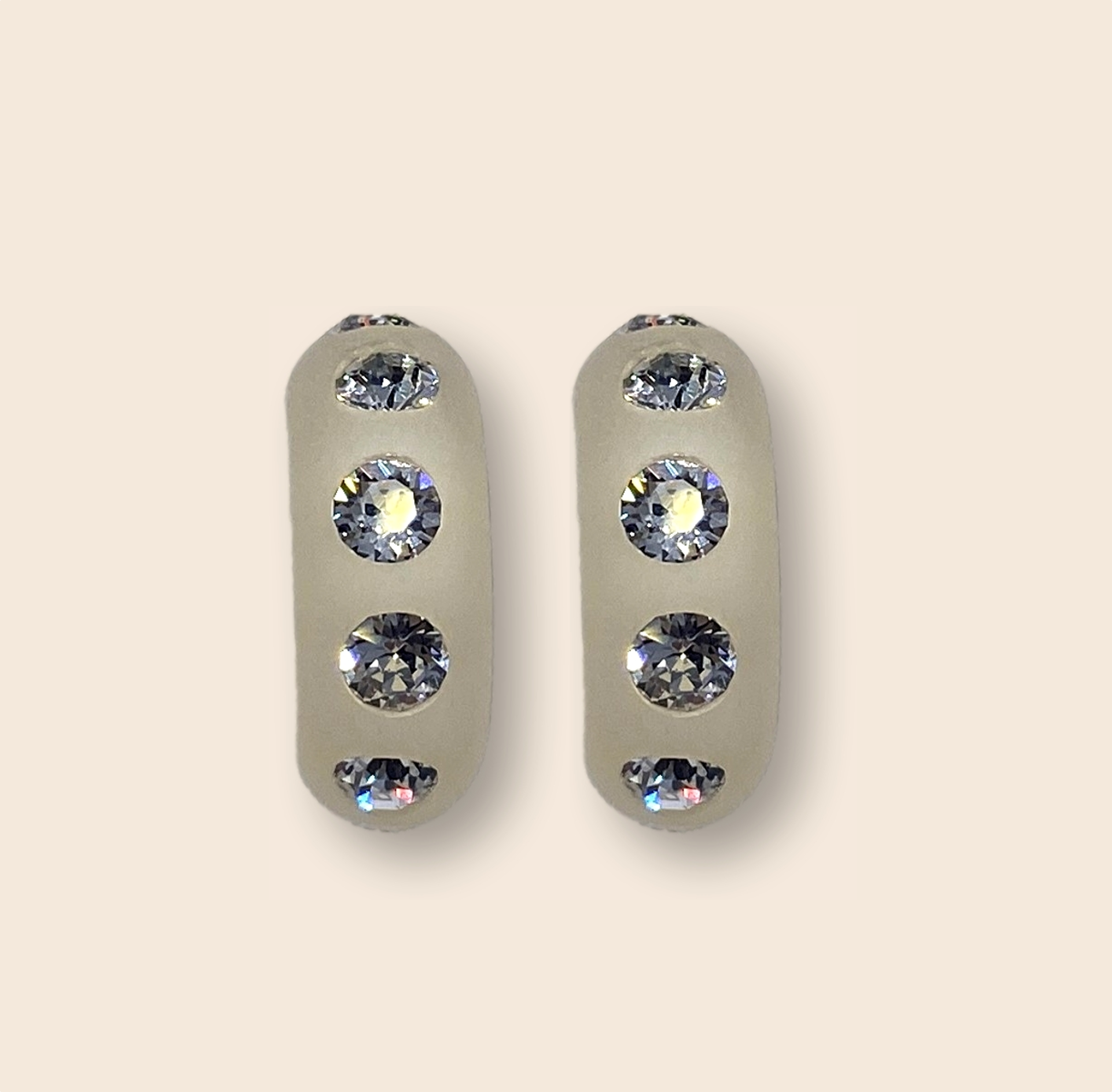 Piccolo hoop earrings Bari in white